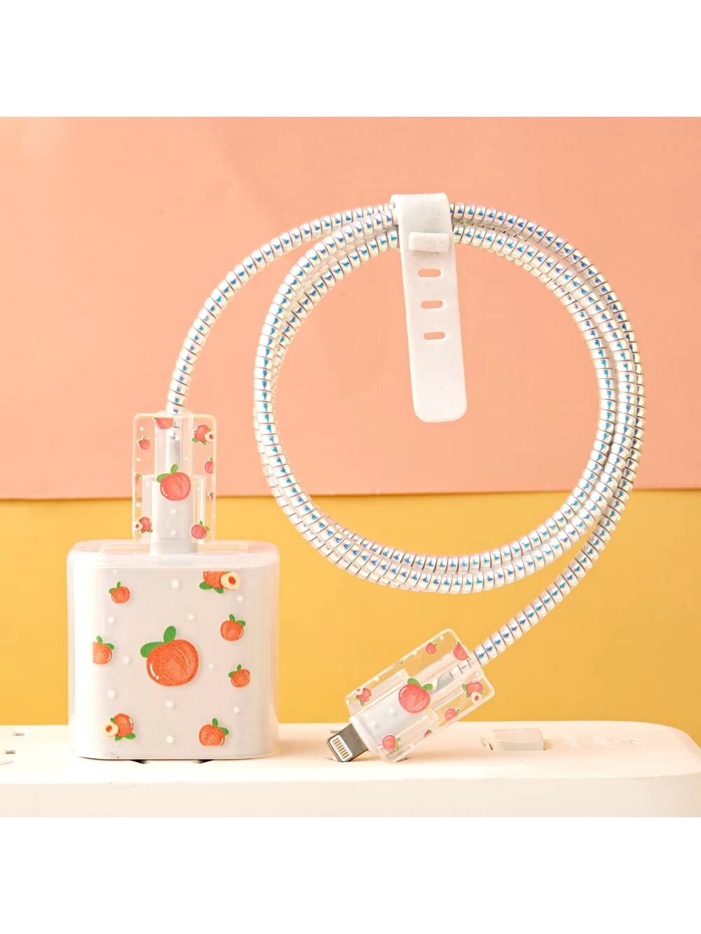 Peach iPhone Charger Cable Protector P64